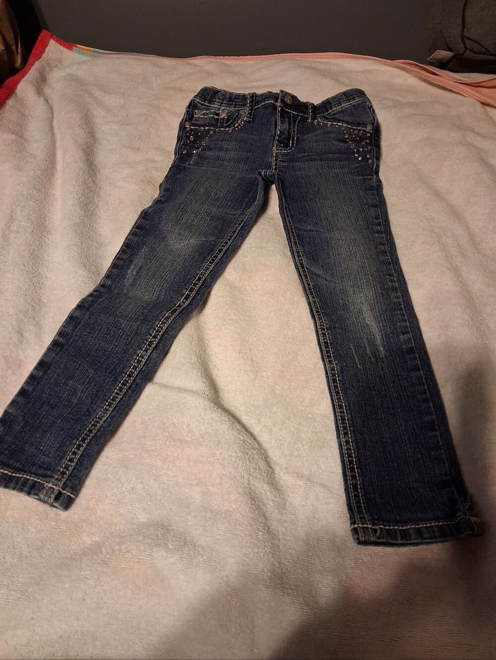 Rvt Girl's Dark Wash Jeans with Stud Detail